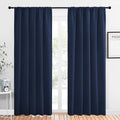 NICETOWN Navy Curtains Blackout Draperies - Modern Design Thermal Insulated Rod Pocket Blackout Drapes for Kid's Bedroom, Window Covering (1 Pair, 52 x 84 inches) by NICETOWN