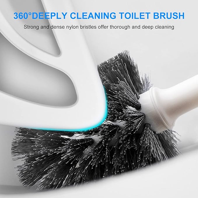 SetSail Toilet Brush Set, 3 Pack with Holder, White - Image 5