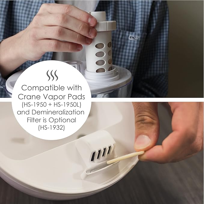 Crane Ultrasonic Teardrop Humidifier for Baby, Cool Mist, Auto Shut off, Adjustable Humidity, for Nursery, Bedroom, Clear and White, 0.5 Gallon - Image 6
