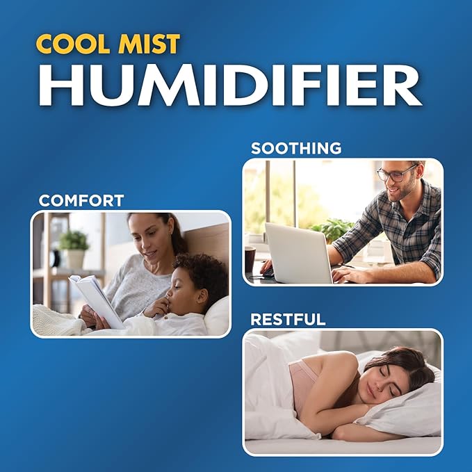 Thera|Care Cool Mist Ultrasonic Humidifier | For Medium Size Rooms | No Filter Required | 16 Hour Run Time - Image 4