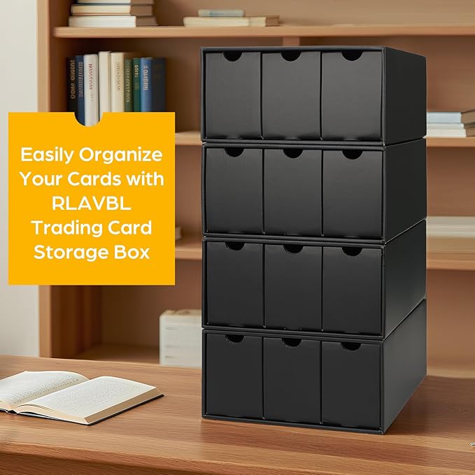 RLAVBL 12-600 CT Trading Card Storage Box with 48 Dividers, 12000+ Card Deck Box for MTG, TCG, PTCG, and Sports Cards Organizer - Image 7