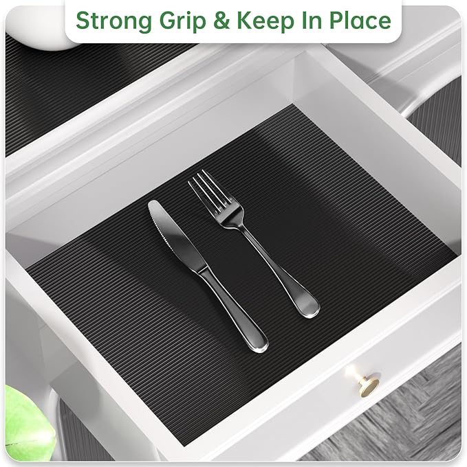 Shelf and Drawer Liner for Kitchen Cabinet, Non-Adhesive 24in x 120in Waterproof Durable Thickened EVA Material Easy-to-Cut Contact Paper Non Slip Mat for Refrigerator, Cupboard, Dresser - Image 6