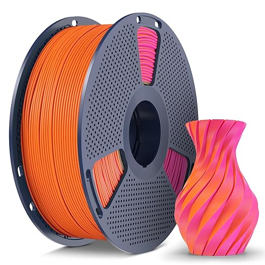 Matte PLA Filament 1.75mm, 1kg(2.2lbs) 3D Printer Filament, Smooth Matte Finish, Less Brittle, Dual Color Appearance from Different Angles, OrangeRed by YOOPAI