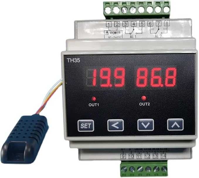 Guide Rail Type high-Precision Temperature and Humidity Controller Temperature and Humidity Distribution Cabinet RS485(Color:Model 1) by Unknown