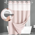 No Hook Shower Curtain and Liner Set,Blush Pink Hotel Waffle Shower Curtain with Liner 75" L x 72" W by Unknown