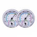 Mini Indoor Thermometer Hygrometer Analog 2 in 1 Temperature Humidity Monitor Gauge for Home, Room, Outdoor, Offices, Display Mechanical (No Battery Needed) (Silver-2 Pack, Silver-2 Pack) by LayscoPro