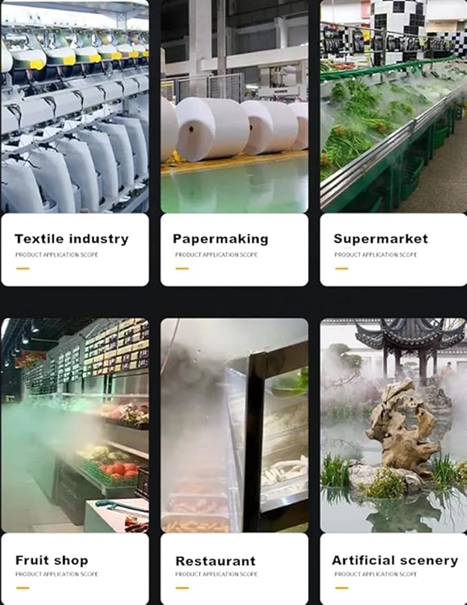 Industrial Humidifier 5000ml/h Mist Output for Large Spaces - Commercial Use in Factory, Workshop - Automatic Water Filling, Stainless Steel Shell, 110V - Image 4