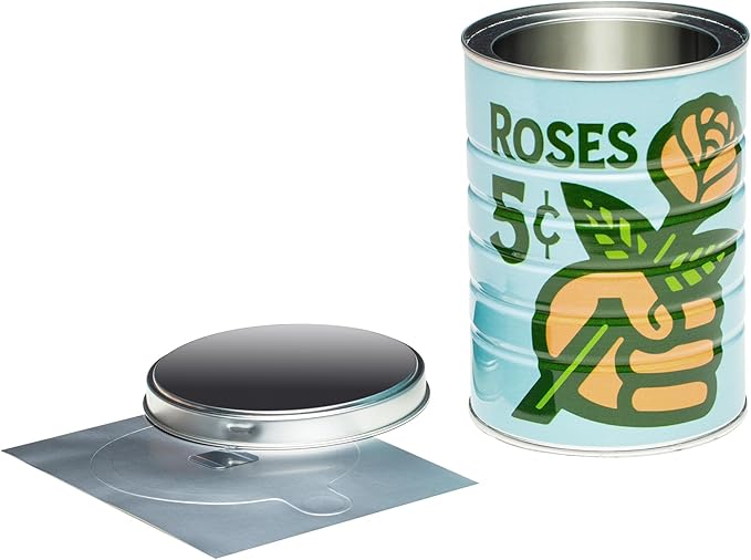 Retro Tin Can, Studio MPLS Designs, Collectable, Peel & Stick Valved End with Metal Lid, 8-12oz (4.0625 x 5.5 in) (Get a Grip Design) - Image 4