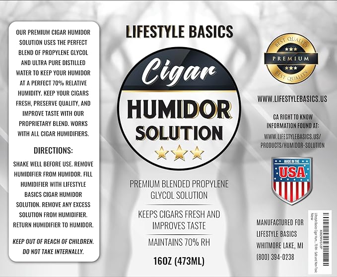 Humidor Solution 16 oz (2-Pack) - Humidifier Liquid - Premium Propylene Glycol PG Solution Formula - 70% RH - Safe and Non-Toxic - Image 5
