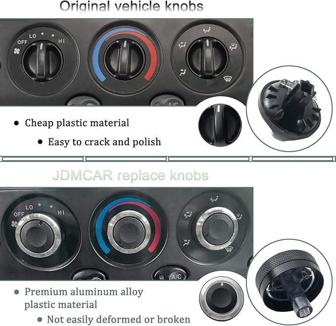 JDMCAR Upgrade Control Switch Knob Compatible with Toyota Tundra Accessories 2000 2001 2002 2003 2004 2005 2006, Replaces 55905-0C010 559050C010 Air Conditioning Climate Control Knob Button - Image 2
