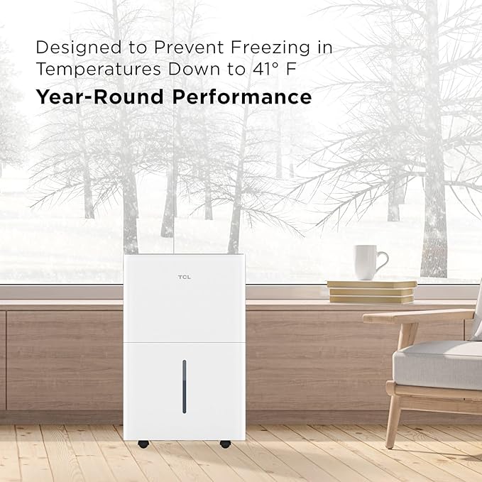 TCL 4,500 Sq. Ft. Smart Dehumidifier, Energy Star, 50 Pints Per Day, Moisture & Humidity Absorber for Bedroom, Bathroom, Basement & Other Rooms, Works with Alexa/Google Assistant - Image 8