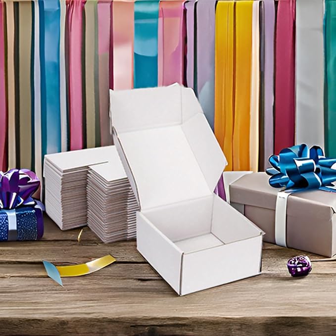 Small Shipping Boxes 6x6x3 Inch (25 Pack) - Sturdy White Corrugated Cardboard Boxes for Small Business, Ecommerce, Mailing & Packaging | Recyclable Gift & Storage Boxes - Image 4