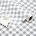 RAY STAR Shelf Liners for Kitchen Cabinets Non-Adhesive, 18 Inch X 8 Feet Cabinet Liners for Shelves Waterproof Easy Trim Wipe Clean Non Slip Grip Bottom Drawer Pantry Liner Gingham Checkered Grey by RAYSTAR