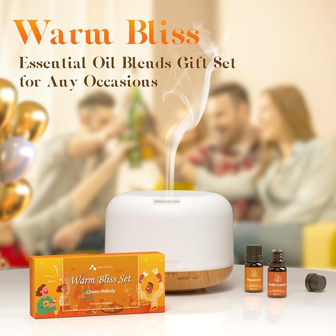 ASAKUKI Essential Oils for Diffusers for Home, Fragrance Oil for Candle Making, Peppermint, Vanilla Cupcake, Sparkling Cinnamon, Spiced Pumpkin, Christmas Wreath and Apple Cinnamon 6 x 10 ml - Image 6