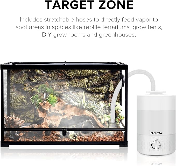 No Leak Reptile Fogger Humidifiers Mister for Reptile Tank, 3L Top-Fill Terrarium Humidifier with Hose - Ideal for Snakes, Tortoises, Chameleons, Ball Python and Hermit Crabs (Single/Dual Fog Output) - Image 4