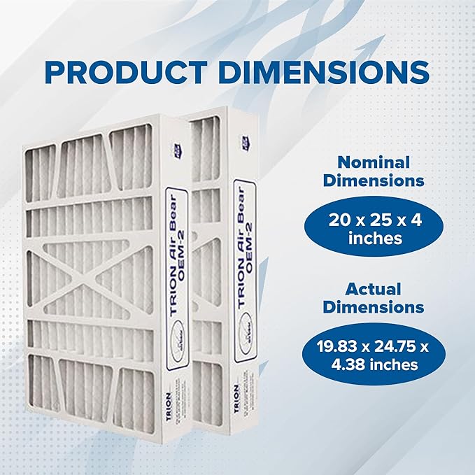 Trion Air Bear OEM Replacement Air Purifier Filter Indoor Air Quality Accessory for Honeywell F100 & F200 Media Cabinets, 2 Pack, 20x25x4 Inch, MERV 11 - Image 3