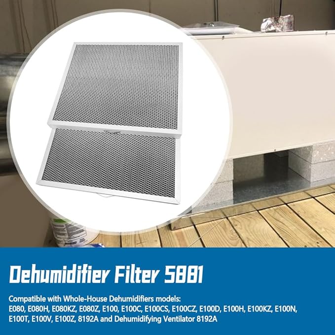 5881 Filter 2PC 14x12x1 Fit for Aprilaire E080 E100 8192A Dehumidifier & Dehumidifying Ventilator Washable MERV 8 Replacement - Image 2
