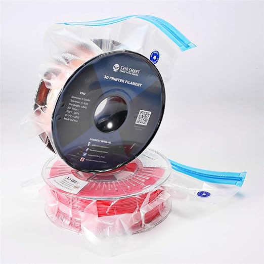 eVacuum 3D Printer Filament Storage Kit Filament Vacuum Bags Vacuum Compression Storage Bags, Prevent and Monitor Moisture - 10 Bags with 15 Desiccants, 15 Humidity Indicator Cards and 1 Hand Pump - Image 2