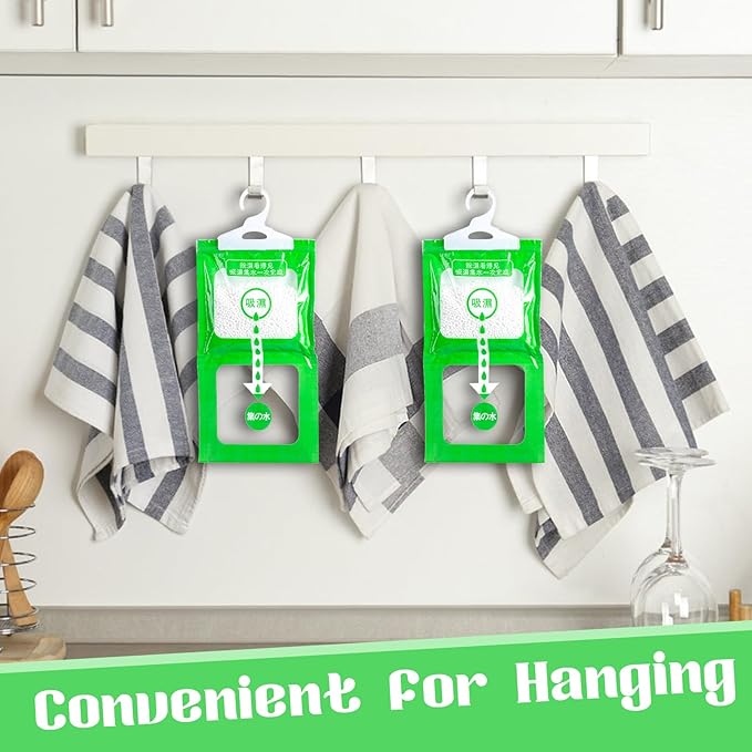 SPOKKI 10 Pack Dehumidifier Bags, Moisture Absorber Hanging Bags, Closet Moisture Absorbers, For Use In Kitchens, Bedrooms And Wardrobes - Image 4