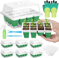 Mckanti 6 Pack Silicone Seed Starter Tray, Reusable Seed Starter Kit with Humidity Adjustable Dome, Lid and Tools for Indoor Seed Germination by Mckanti