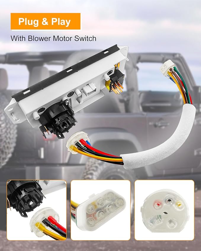 HS-373 Climate Control Module Compatible with Jeep Wrangler TJ 1999-2004, HVAC Control Module with Blower Motor Switch, A/C Heater Control Switch Replace SW2348 55037473AB, A/C Heater Control Panel - Image 6