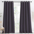 NICETOWN Kitchen Blackout Window Curtain Panel, Greyish Purple, 1 Panel, 55 by 90 inches Long, Home Fashion Thermal Insulated Solid Grommet Room Darkening Drape for Apartment by NICETOWN