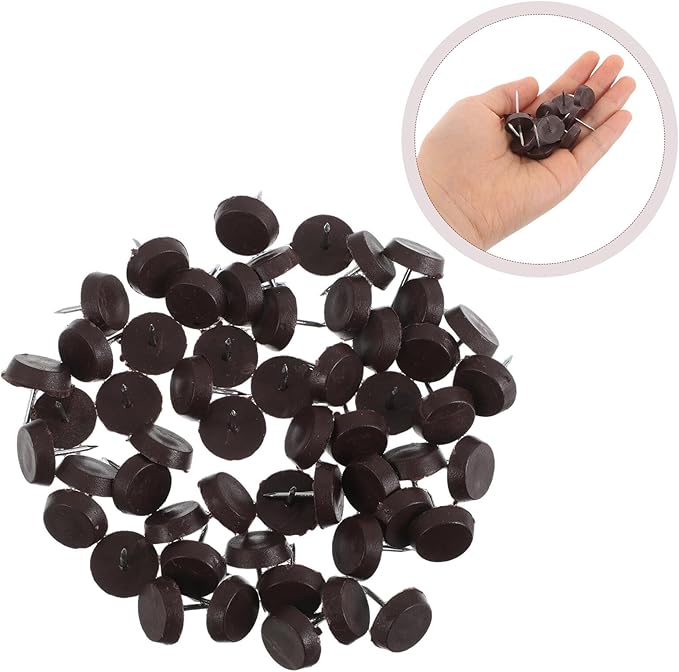 100pcs Brown Plastic Nail-on Furniture Feet Levelers Anti-Slip Floor Protectors with Moisture-Resistant Base for Chairs Tables Sofas Hardwood Floors - Image 9