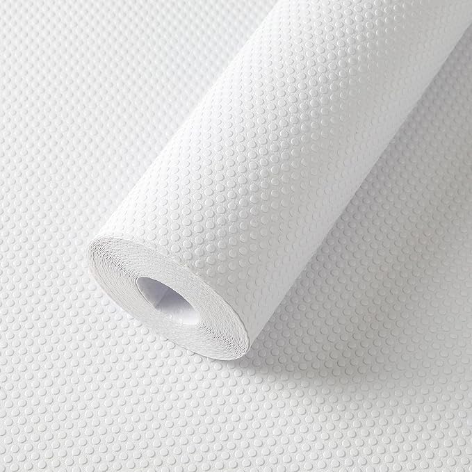 FLPMIX Shelf Liners for Kitchen Cabinets: 19" Wide Waterproof Under Sink Mats - Non-Adhesive Easy to Cut Large Drawer Liner for Pantry Cupboard 19" x 300" White by FLPMIX