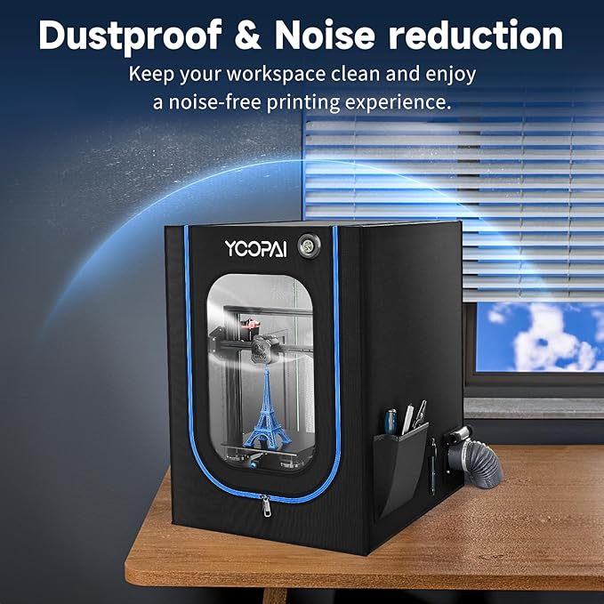 3D Printer Enclosure with Ventilation Kit, LED Light,Thermo-Hygrometer, Premium Fireproof Dustproof Tent Constant Temperature Protective Cover for Creality Ender 3 V3 SE/KE/Ender 3/3 Pro/3V2/3S1/Neo - Image 7