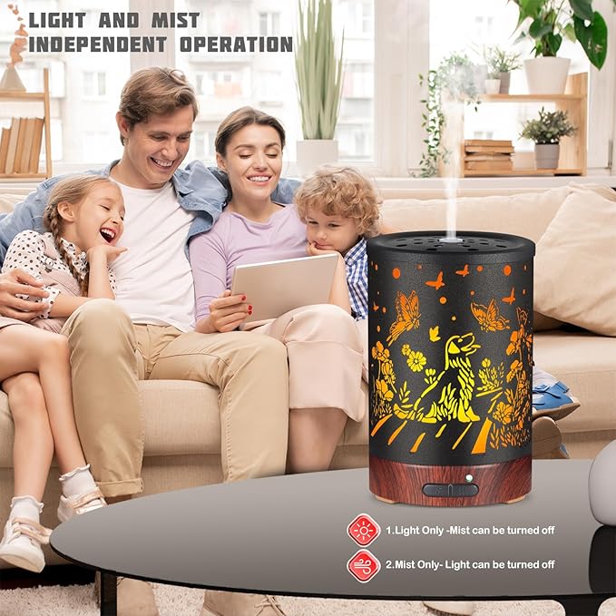 Essential Oils Diffuser,Aromatherapy Diffuser,Birthday Gifts for Women Mom Grandma,Metal Cool Mist Humidifier with 7 Colors Lights Waterless Auto Off Air Diffusers (Dogs)… - Image 5