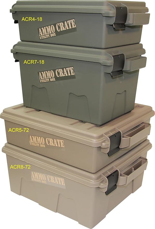 MTM ACR7-18 Ammo Crate Utility Box, Ammo, survival or hunting gear storage, O-Ring seal for water resistant dry storage, Double padlock tabbed for security, Carries 65lbs of gear, Army Green - Image 8