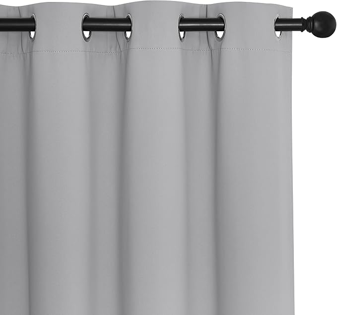 NICETOWN Sliding Door Window Treatment Blackout Patio Door Curtain Panels, Privacy Thermal Drapes for Bedroom Living Room Department with Grommet Top (Silver Grey, W66 x L110) - Image 7