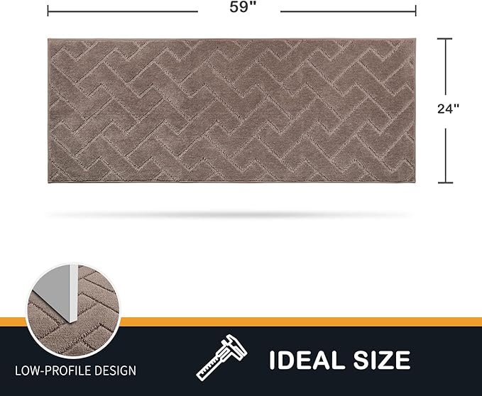 PURRUGS Dirt Trapping Door Mat 24" x 59", Non-Slip Machine Washable Entry Rug, Dog Doormat, Indoor Front Door Mat, Super Absorbent Entryway Rug for Muddy Shoes & Paws, Grayish Brown - Image 2