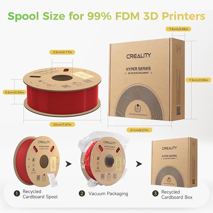 Creality Hyper PLA Filament Bundle 4KG, Up to 600mm/s High Speed 3D Printer Filament PLA, No-Tangling Stronger Toughness Fit Most 3D Printers - Image 7
