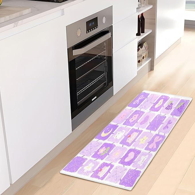 Purple Flower Cake Grid Bath mats for Bathroom Anti-Mold Rugs for Bathroom for Indoor Doormat Accessories Decoration 39 x 20 in de alfombras para ba?o - Image 6