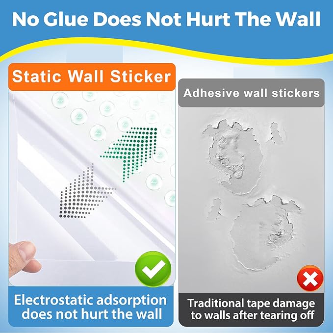 Electrostatic Wall Protective Film, Clear Protector Removable Contact Paper, Transparent Static Cling, Plastic Wall Protector from Trash Can, Chair Back, Furniture, Door 9.84ft - Image 2