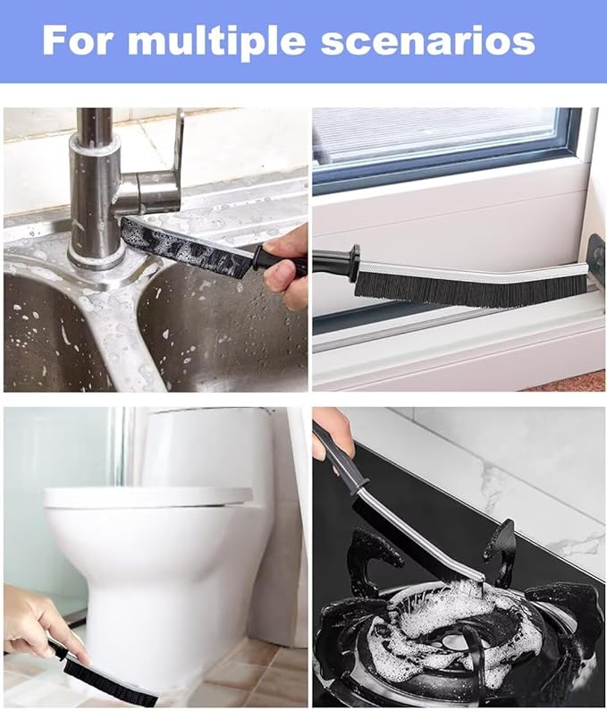 Deep Clean Brush Set Crevice Cleaning Brush Window Groove Cleaner Tools Kit for Small Spaces, Sliding Door, Shutter, Air Conditioner, Bathroom/Shower, Blinds, Vents - Image 3