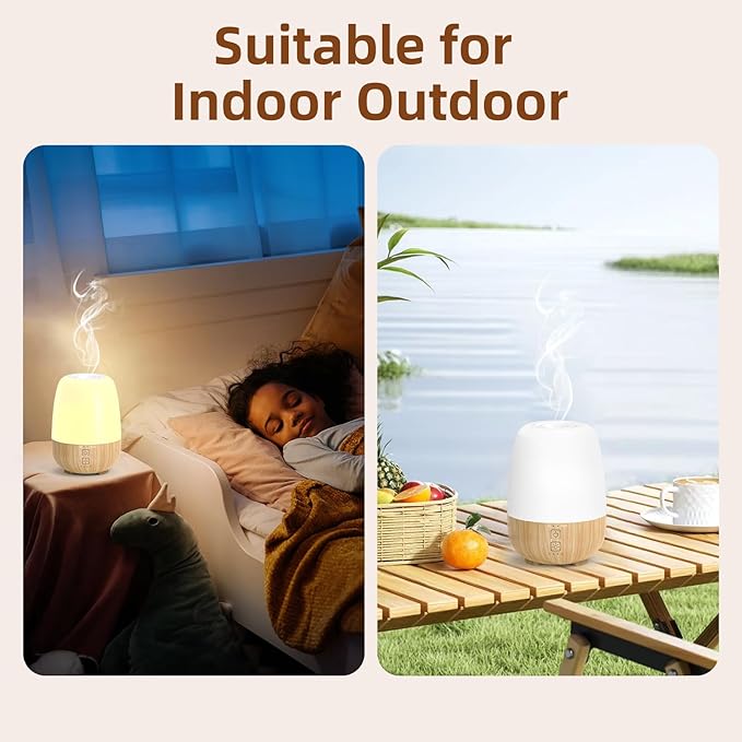 150ML Cordless Essential Oil Diffuser, Built-in 6000mAH Rechargeable Battery, 7-Hour Runtime, 7 LED Color Changing Lights, Portable Aromatherapy Diffuser for Home,Office,Outdoor - Image 6
