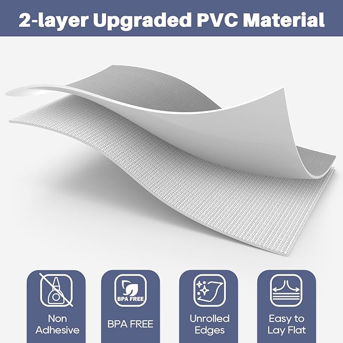 Drawer Liner, Shelf Liners for Kitchen Cabinet Waterproof & Oil-Proof Cupboard Liner Non-Slip Drawer Mat PVC Material Non Adhesive Kitchen Liner for Countertop Gray 23.6 x 393.7 Inches - Image 7
