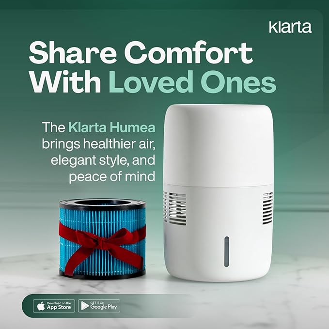 Smart Evaporative Humidifier with App Control & 3L Tank – Mist-Free, No White Dust – Quiet Operation for Better Sleep – Klarta Humea Beige - Image 7