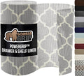 GORILLA GRIP powerGRIP Drawer Shelf and Cabinet Liner, Thick Strong Hold, Non-Adhesive Liners Protect Kitchen Cabinets and Cupboard, Bathroom Drawers, Easy Install, Breathable Mat, 12" x10' Quatrefoil by GorillaGrip