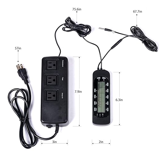 REPTI ZOO Reptile Thermostat Digital Outlet Temperature Timer Troptical or Desert Mode with Day Night Control for Aquarium Reptiles Terrarium Humidistat Mushroom Fermentation,Easy Setup (THC16) - Image 2