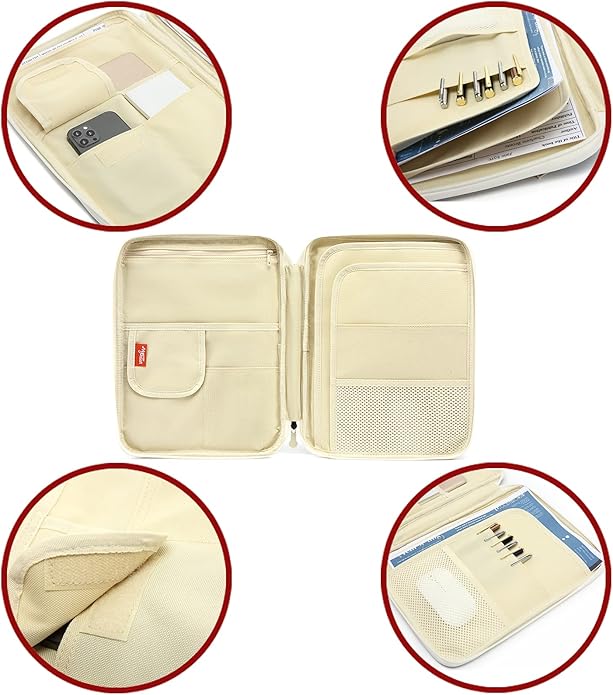 Document A4 Bag Case Waterproof Organizer Portfolio Office Travel Zipper Multi-Function Pouch - Image 6