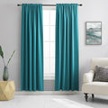 DONREN 84 Inch Teal Blackout Curtains for Craft Room - Thermal Insulated Room Darkening Rod Pocket Curtains(52 by 84 Inch,Set of 2 Panels) by DONREN