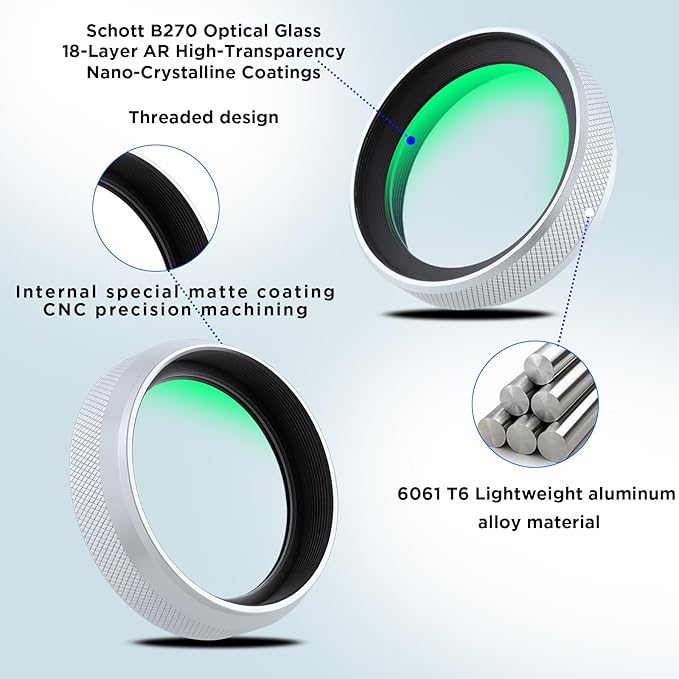 Haoge LUV-X54W Metal Lens Hood with MC UV Protection Multicoated Ultraviolet Lens Filter for Fujifilm X100VI Fuji X100V Camera Silver - Image 6