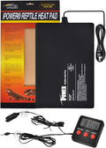 iPower 8"x12" Reptile Under Tank Heating Pad Heat Mat Terrarium Heater Warmer, Digital Thermometer and Hygrometer with Temperature and Humidity Probe for Amphibian Pet and Small Animals by iPower