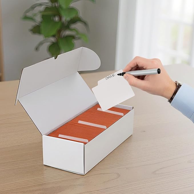 Bulk 300 Capacity Card Toploaders Storage Box, in Total 25 Pack All White Cardboard Shipping Boxes for 7500 Count 35pt 3x4 inch Toploaders or Toploaded Cards - Image 6