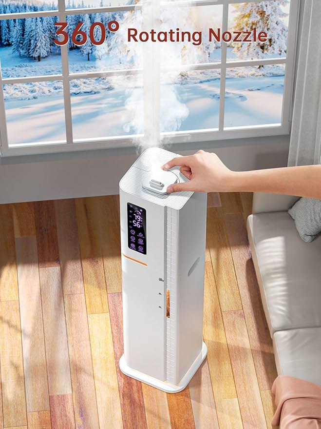 2.64Gal Humidifiers for Bedroom Large Room, Warm and Cool Mist up to 500ft², Top Fill Diffuser Ambient Light, 3 Mist Modes, 24H Timer,35dB Quiet Humidifier for Home Office Plant - Image 8