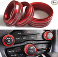 Auprite Climate Control Knob Covers for Challenger Accessories 2015-2023 2024, for Dodge Charger 2015-2023 2024, for Dodge Chrysler 300/300s 2015-2024,3Pcs Kit (Red) by Auprite