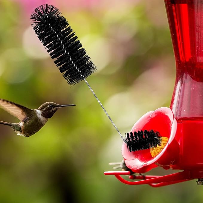Hummingbird Feeder Cleaning Brush 19 Pieces 3 Size Mini Nylon Double Headed 2 in 1 Hummingbird Brush Hard to Reach Places Tiny Cleaning Kit(Black) - Image 5